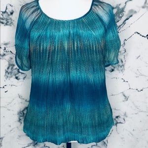 😊 3/$40  Roz  & Ali Blue Shirt Women Size Medium